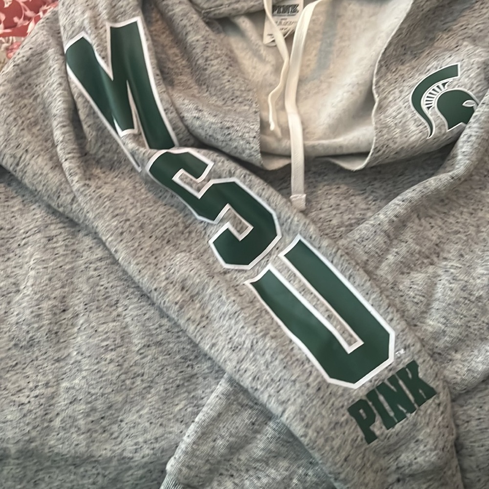 NWOT PINK MSU HOODIE , size S, green & white - Picture 3 of 3
